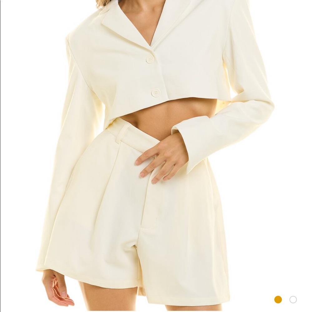 WeWoreWhat Cream High Waist Shorts